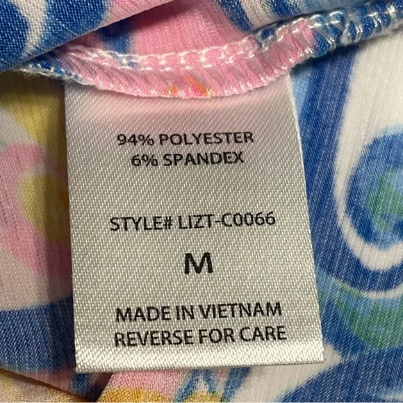 Dear Scarlett sleeveless top colorful paisley print Size M.  A-line preowned - Picture 7 of 10